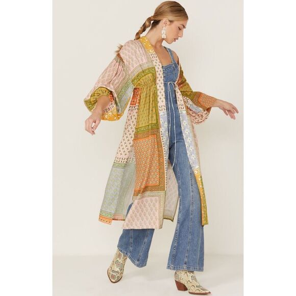 NWOT JEN'S PIRATE BOOTY WOMEN'S DAYDREAM MANON MULTICOLORED KIMONO - Picture 1 of 12